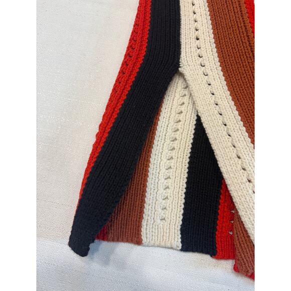 Derek Lam 10 Crosby Multi Color Striped Sleeveless Knit Turtleneck Sweater Sz S - Picture 5 of 10